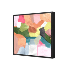 Load image into Gallery viewer, Multi coloured abstract art in a black float frame