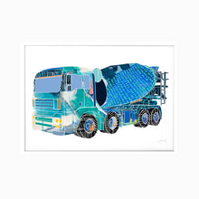 Load image into Gallery viewer, Cement Mixer Truck Art Print
