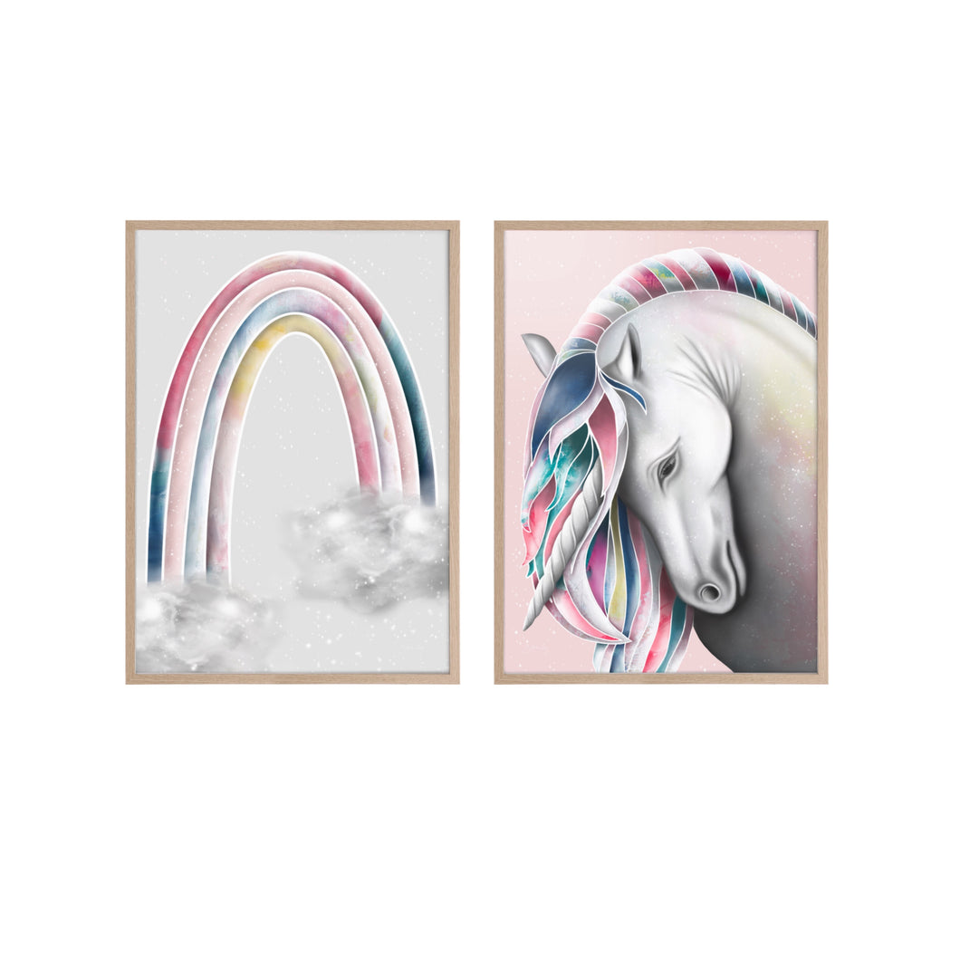 Unicorn and Rainbow set - Print