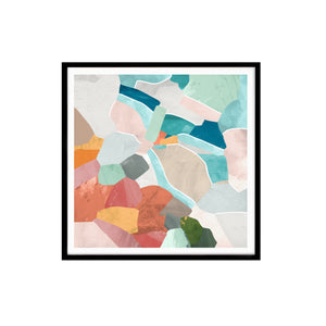 Rocky Shores Abstract Art Print (Square)