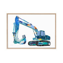 Load image into Gallery viewer, Boys digger print in a timber frame

