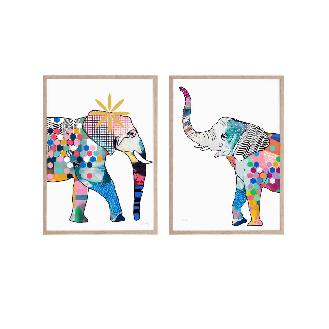Elephant Art Print Set