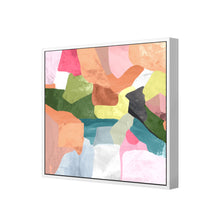 Load image into Gallery viewer, Multicoloured abstract in a white floating frame
