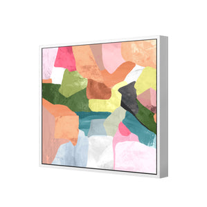 Multicoloured abstract in a white floating frame