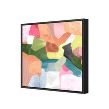 Load image into Gallery viewer, Multi coloured abstract art in a black float frame
