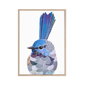 Fairywren Bird Art Print
