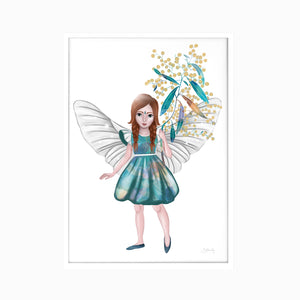 Wattle Fairy Art Print